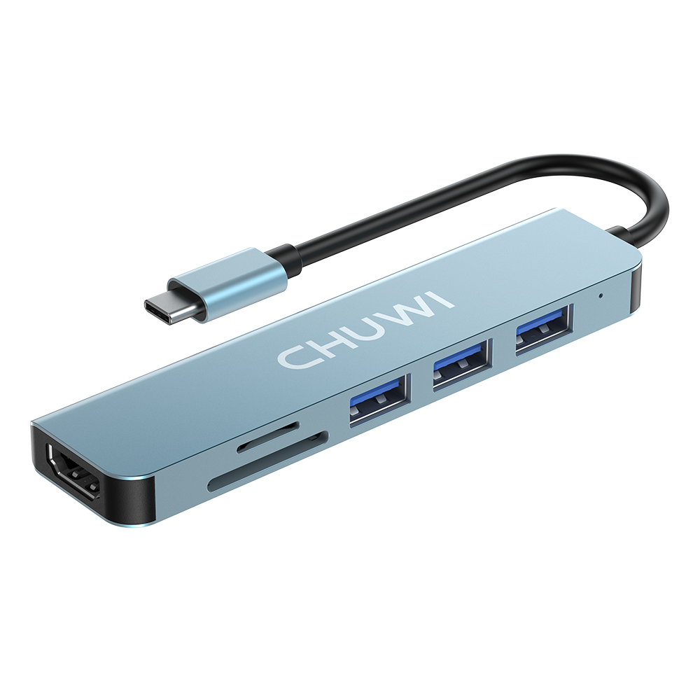 CHUWI HUB 6-IN-1 Typ-C USB-Verteiler  | USB-C zu HDMI +USB3.0+USB3.1 Ladegerät
